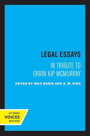 Image du vendeur pour Legal Essays: In Tribute to Orrin Kip McMurray [Paperback ] mis en vente par booksXpress