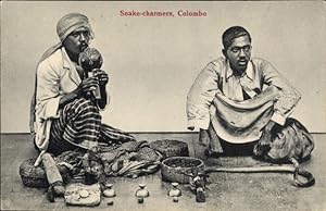 Ansichtskarte / Postkarte Colombo Ceylon Sri Lanka, Snake Charmers, Schlangenbeschwörer