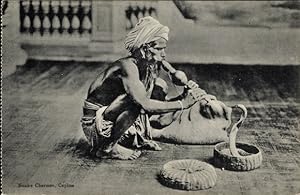 Ansichtskarte / Postkarte Ceylon Sri Lanka, Snake Charmer, Schlangenbeschwörer