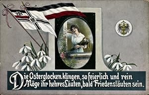 Ansichtskarte / Postkarte Ostern, Die Osterglocken klingen so feierlich und rein, Friedensläuten,...