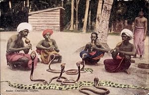 Ansichtskarte / Postkarte Ceylon Sri Lanka, Snake Charmers, Schlangenbeschwörer