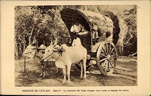 Image du vendeur pour Ansichtskarte / Postkarte Ceylon Sri Lanka, La charrette des longs voyages avec toute sa batterie de cuisine mis en vente par akpool GmbH