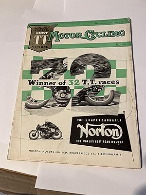 Seller image for MOTOR CYCLING magazine. June 6, 1957. Golden Jubilee First TT Number. Front Cover: Norton. Winner of 32 T.T. races. for sale by SAVERY BOOKS