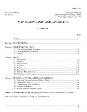 Seller image for Fm 21-26 Map Reading and Land Navigation 1993 for sale by GreatBookPrices