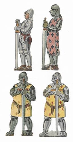 Troquelados. 4 figuras Soldados armadura espada El Teatro para niños