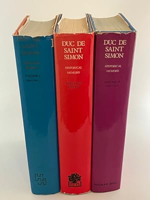 Bild des Verkufers fr Historical Memoirs of the Duc De Saint-Simon: 3 Volume Set zum Verkauf von BookEnds Bookstore & Curiosities