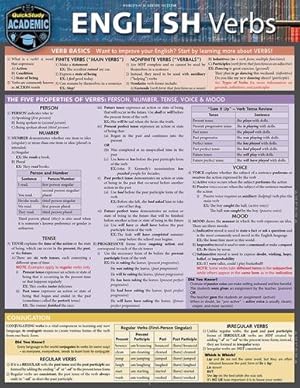 Seller image for English Verbs: a QuickStudy Language Arts Laminated Reference Guide by Craig MA MEd, Candace, Scerbo, Lauren [Wall Chart ] for sale by booksXpress