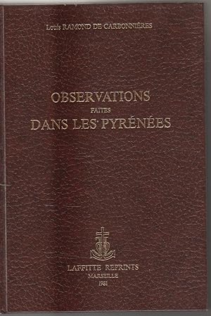 Observations faites dans les Pyrénées