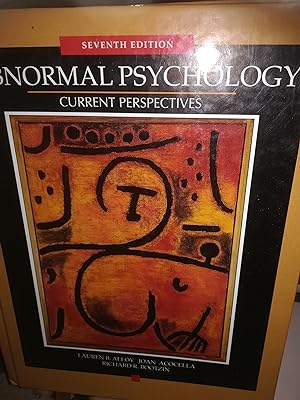 Bild des Verkufers fr Abnormal Psychology, Current Perspectives, seventh Edition zum Verkauf von Verlag Robert Richter