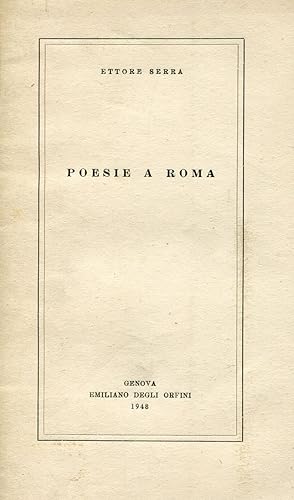 Seller image for Poesie a Roma for sale by Studio Bibliografico Marini