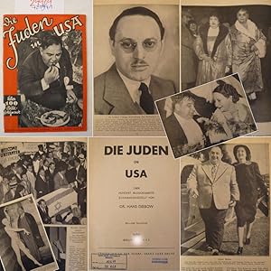 Bild des Verkufers fr Die Juden in USA. ber 100 Bilddokumente zusammengestellt von Dr. Hans Diebow * Stempel "Sammlung E b e n b  c k " (= Mnchner Blutordenstrger) Dieses Buch wird von uns nur zur staatsbrgerlichen Aufklrung und zur Abwehr verfassungswidriger Bestrebungen angeboten (86 StGB) zum Verkauf von Galerie fr gegenstndliche Kunst