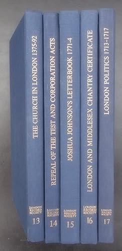 London Record Society,vols.13-24,1977 to1987,12 volumes,"The Church in London,1375-1392","Committ...