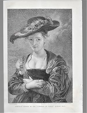 Bild des Verkufers fr Portrait Known As The Chapeau De Paille (Straw Hat), Illustration zum Verkauf von Legacy Books II
