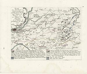 Bild des Verkufers fr Plan der Action bey Grnberg zwischen denen Franz. und Hannoverl. Troupen, am 21. Marty 1761. Plan de l'Action de Grnberg le 21 Mars 1761.':. zum Verkauf von Antiquariat Norbert Haas