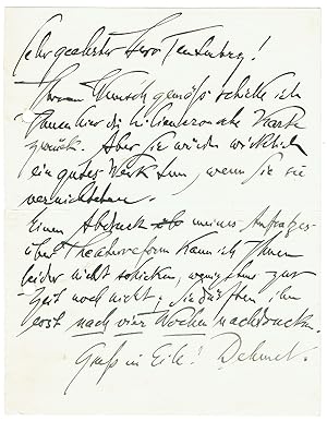 Imagen del vendedor de Eigenh. Brief mit Unterschrift. a la venta por Kotte Autographs GmbH