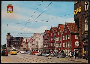 Bergen Norway Postcard Old Houses From The Hanseatic Period