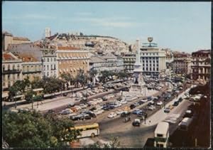 Lisbon Portugal Postcard Praca Dos Retauradores