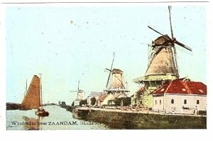 Windmill Holland Zaandam Postcard Vintage View
