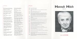 Bild des Verkufers fr Hannah Ho?ch, 1889-1978 : exhibition: January 31-February 25, 1984. (Announcement for an exhibition.) zum Verkauf von Wittenborn Art Books