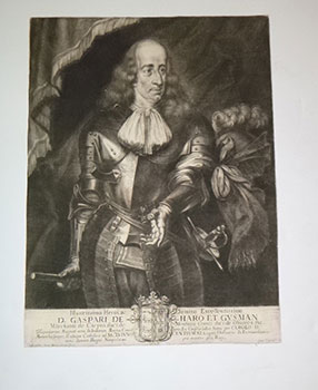 Seller image for Portrait of Gaspar Mndez de Haro, 7th Marquis of Carpio (1629-1687). First edition, from an old Spanish collection of original Baroque engravings. for sale by Wittenborn Art Books