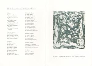 Seller image for Albert Pinkham Ryder: the Descendants : November 6, 1989. (Invitation to preview). for sale by Wittenborn Art Books