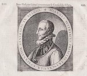 Image du vendeur pour Ioannes Austriacus Princeps Francaevilliae." - Don Juan de Austria (1547-1578) Johann v. sterreich military leader Portrait mis en vente par Antiquariat Steffen Vlkel GmbH