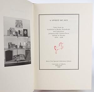 Seller image for A Spirit of Joy : notes from an exhibition of books, periodicals and ephemera printed at the Curwen Press during its heyday, 1916-1956. for sale by Resource for Art and Music Books 