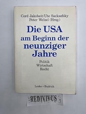 Bild des Verkufers fr Die USA am Beginn der neunziger Jahre - Politik - Wirtschaft - Recht, Vorwort/Einleitung, zum Verkauf von Antiquariat REDIVIVUS