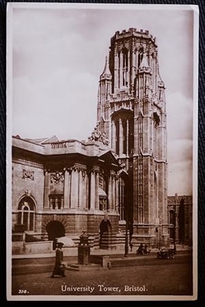 Bristol Postcard University Tower Real Photo LOCAL PUBLISHER