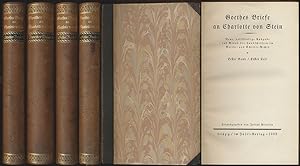 Bild des Verkufers fr Goethes Briefe an Charlotte von Stein. Herausgegeben von Julius Petersen. 2 Bnde (in 4, komplett). zum Verkauf von Antiquariat Lenzen