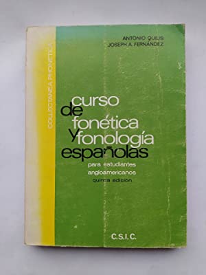 Bild des Verkufers fr CURSO DE FONETICA Y FONOLOGIA ESPAOLAS PARA ESTUDIANTES ANGLOAMERICANOS zum Verkauf von Libreria Castrillo