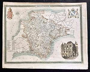 ORIGINAL 19th CENTURY MAP OF DEVONSHIRE