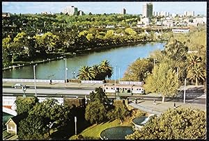 Melbourne Australia Postcard Princes Bridge And South Gate Fountain 1976