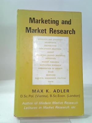 Seller image for Marketing And Market Research for sale by World of Rare Books