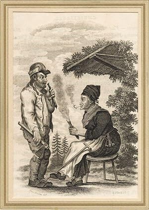 Bild des Verkufers fr Waldarbeiter bei der Rast. Original Stahlstich um 1870 zum Verkauf von Antiquariat Kastanienhof