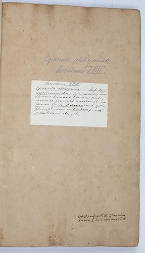 "Opuscula Alchymica". Alchemical manuscript.