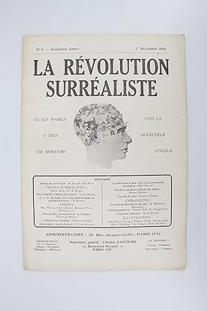 Bild des Verkufers fr La Rvolution surraliste N8 de la 2me anne zum Verkauf von Librairie Le Feu Follet