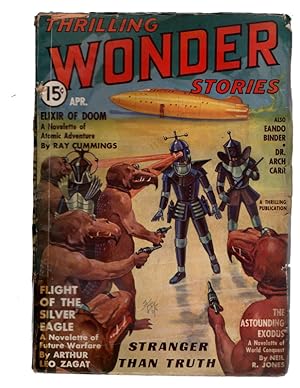 Seller image for THRILLING WONDER STORIES, APRIL 1937. Elixir of Doom, A Novelette of Atomic Energy by Ray Cummings. COLLECTIBLE PULP MAGAZINE. for sale by Once Read Books