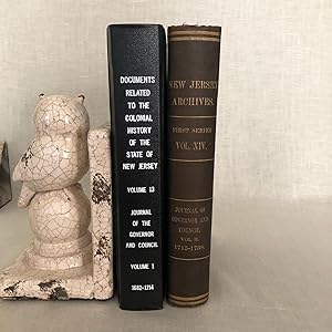 Image du vendeur pour Documents Relating to the Colonial History of New Jersey, Vol. XIII and XIV : Journal of the Governor and Council, Vol 1. 1682-1714. Vol 2. 1715-1738. 'Record of Governor & Councill in East Jersie Anno-Dom 1699' (2 VOLUMES) mis en vente par Dark and Stormy Night Books