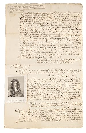 Bild des Verkufers fr Manuscript Brief on a Copyhold Case with the Opinion of Sir John Holt zum Verkauf von The Lawbook Exchange, Ltd., ABAA  ILAB