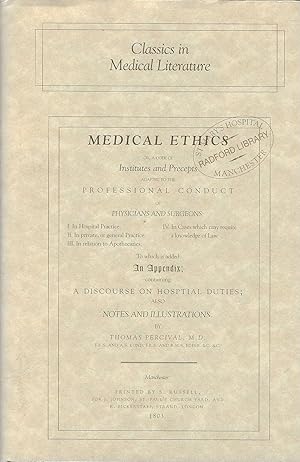 Imagen del vendedor de Medical Ethics or, a Code of Institutes and Precepts a la venta por BASEMENT BOOKS