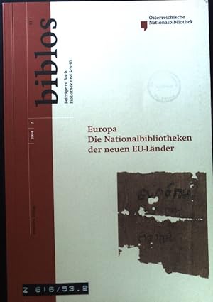 Bild des Verkufers fr Die Nationalbibliothek Ungarns. - in: Europa. Die Nationalbibliotheken der neuen EU-Lnder. Biblos. Beitrge zu Buch, Bibliothek und Schrift; 53, 2; zum Verkauf von books4less (Versandantiquariat Petra Gros GmbH & Co. KG)