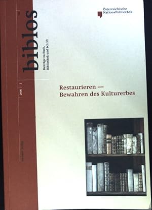 Bild des Verkufers fr Restaurierung - wie weit soll sie gehen? - in: Restaurieren - Bewahren des Kulturerbes; Biblos. Beitrge zu Buch, Bibliothek und Schrift; 55, 2; zum Verkauf von books4less (Versandantiquariat Petra Gros GmbH & Co. KG)