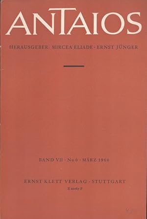 Bild des Verkufers fr Antaios: Zeitschrift fr eine freie Welt Band VII Heft 6 Mrz 1966 zum Verkauf von Versandantiquariat Nussbaum