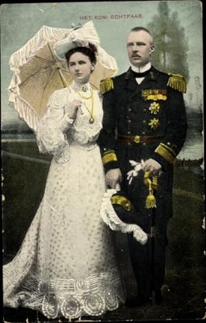 Ansichtskarte / Postkarte Adel Niederlande, Königin Wilhelmina, König Hendrik
