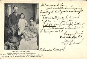 Ansichtskarte / Postkarte Anwalt Cornelis Broeksma mit Familie, hingerichtet 1901, Portrait