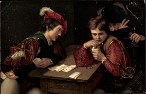 Künstler Ansichtskarte / Postkarte da Caravaggio, Michelangelo, Der Falschspieler, Kartenspiel - ...