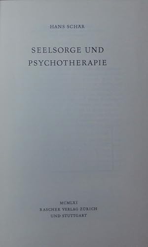 Seller image for Seelsorge und Psychotherapie. for sale by Antiquariat Bookfarm
