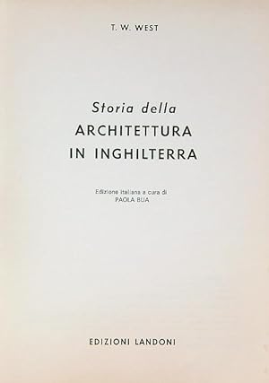 Bild des Verkufers fr Storia della Architettura in Inghilterra zum Verkauf von Librodifaccia