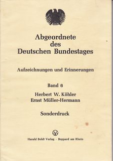 Abgeordnete desDeutschen Bundestages, Aufzeichnungen und Erinnerungen. Band 6 (Sonderdruck)